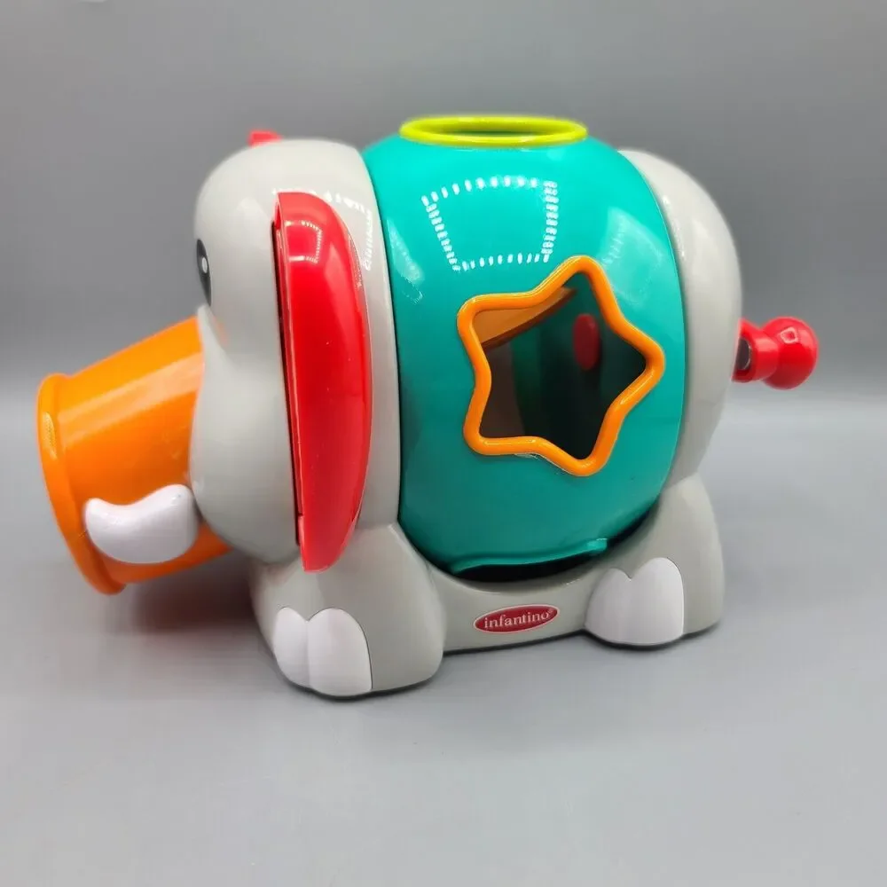 Infantino Elephant Shape Sorter Revolving Center Complete 5 Shapes